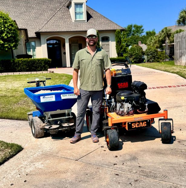 Man with lawn care equipment